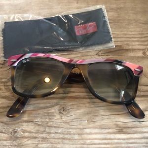Pink Striped Women Ray Band Sun Glasses
